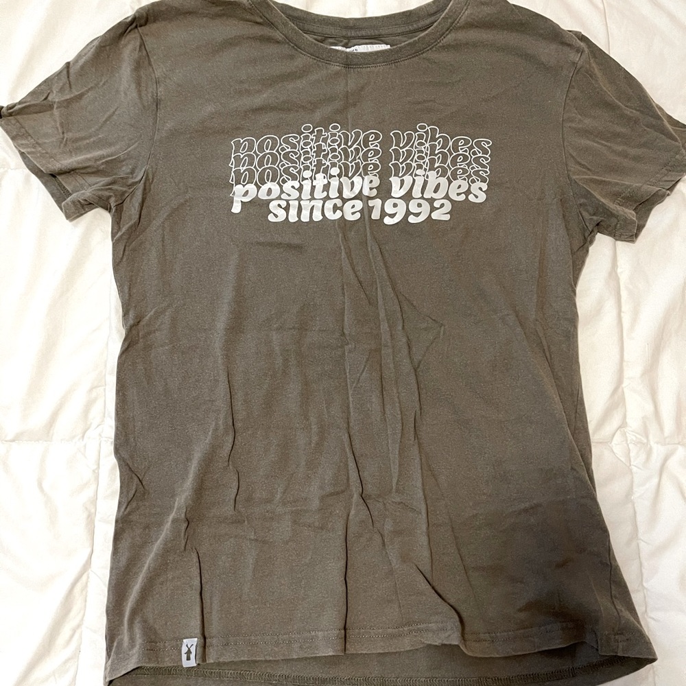 Dutch Bros “Positive Vibes” Olive Green Shirt